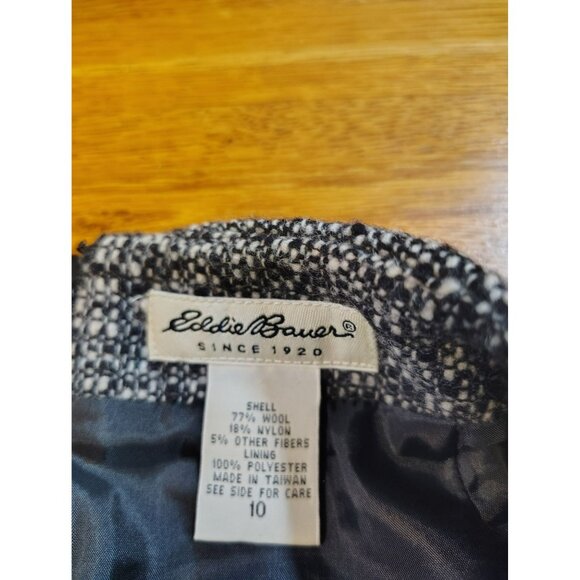 Eddie Bauer vtg fully lined pencil skirt salt and pepper wool blend women's size - Picture 3 of 7